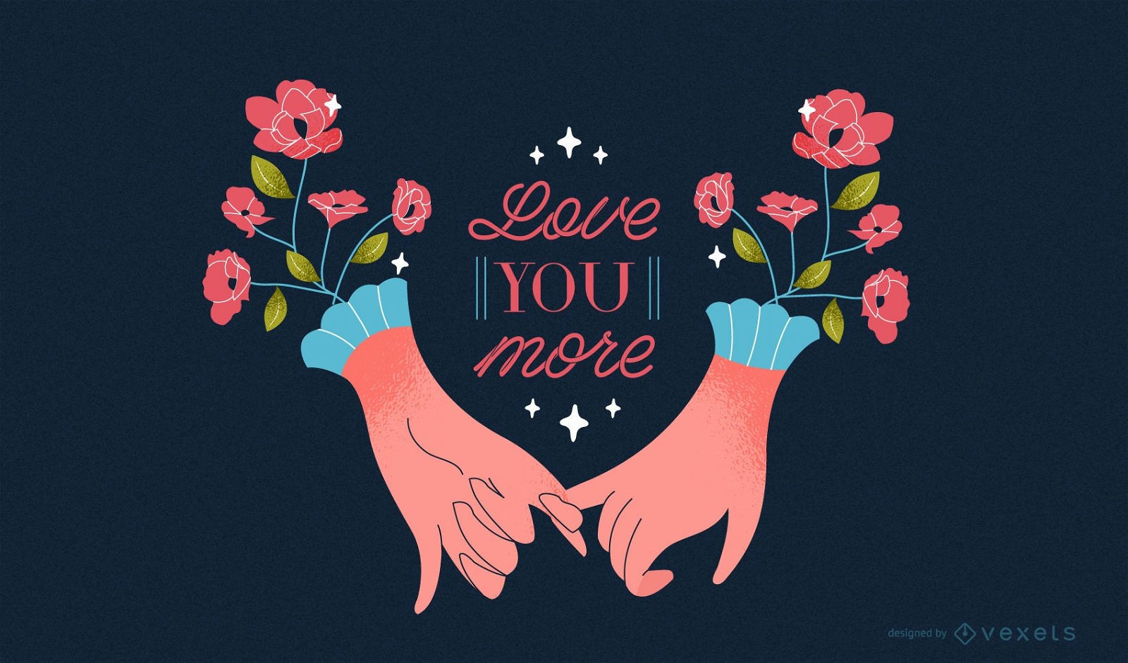 Romantic hands valentine's day illustration