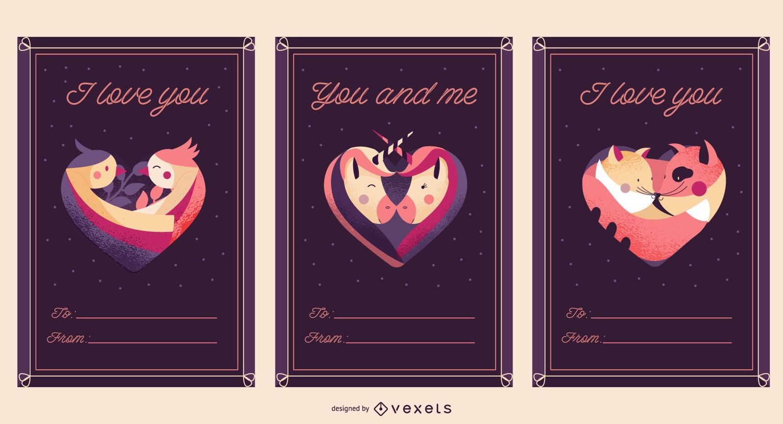 Valentine's Day Love Postcard Template