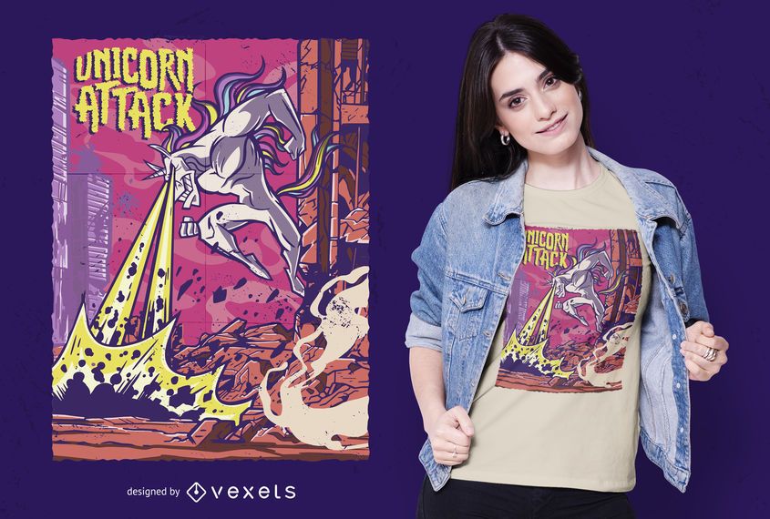Unicorn attack t-shirt design Unicorn attack t-shirt design