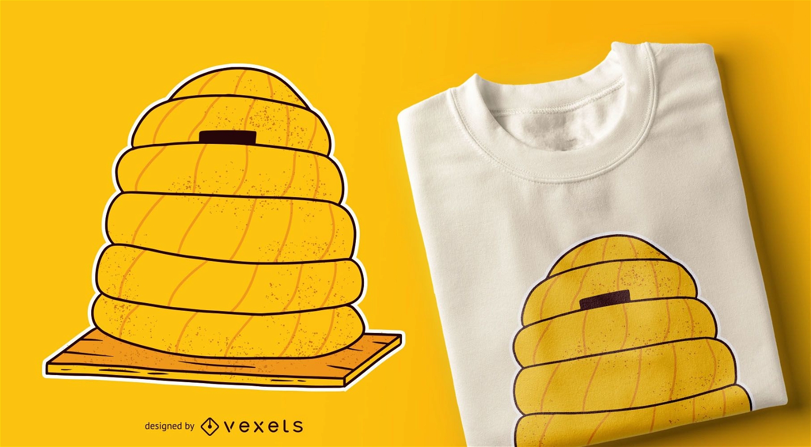 Bienenstock gelbes T-Shirt Design