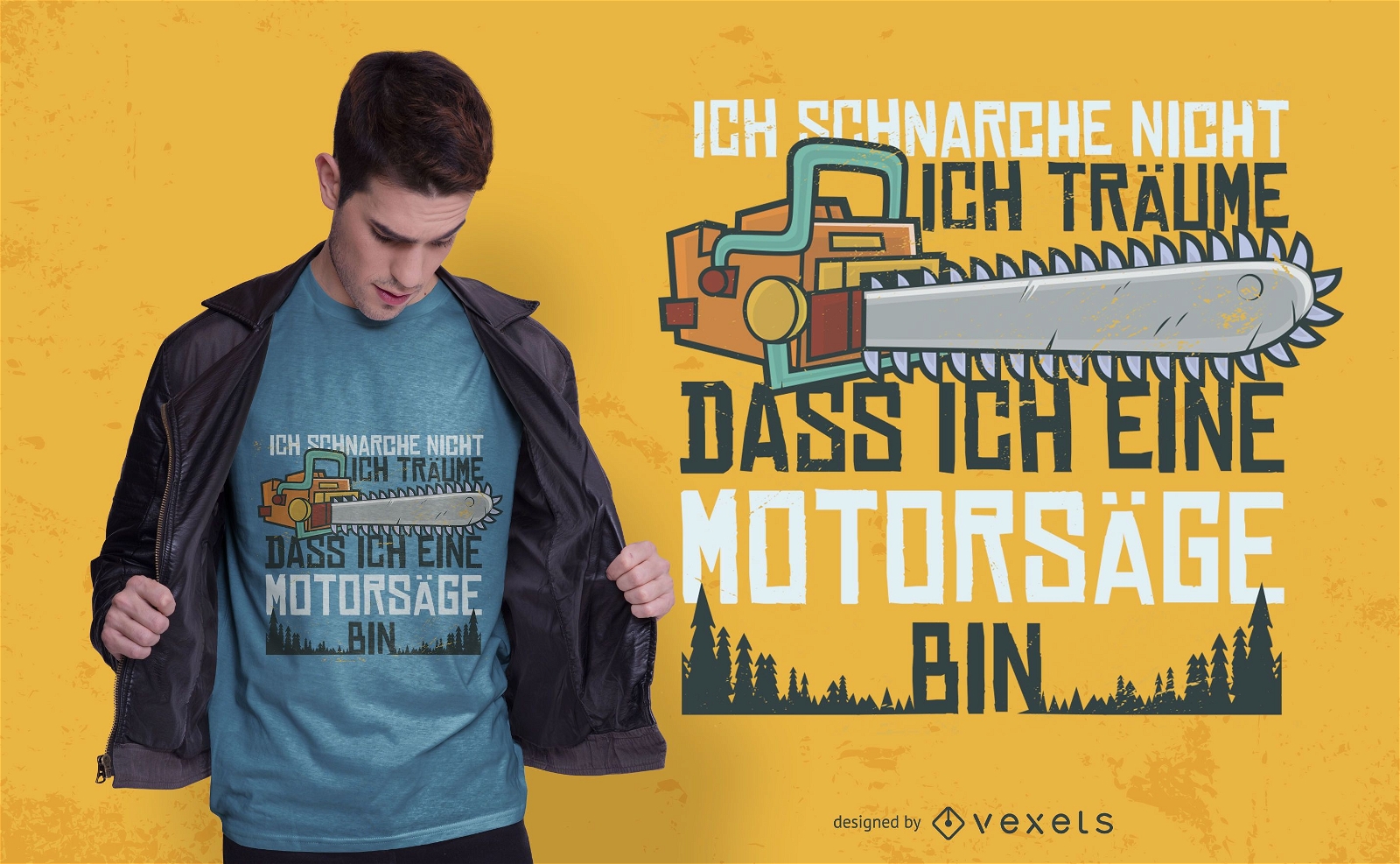 Chainsaw snore german t-shirt design