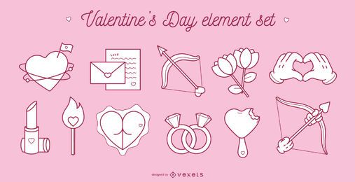 Valentine's day element set
