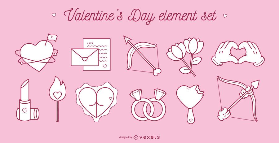 Valentine's day element set Valentine's day element set