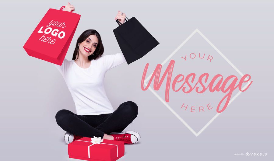 Model shopping bags mockup psd Model shopping bags mockup psd