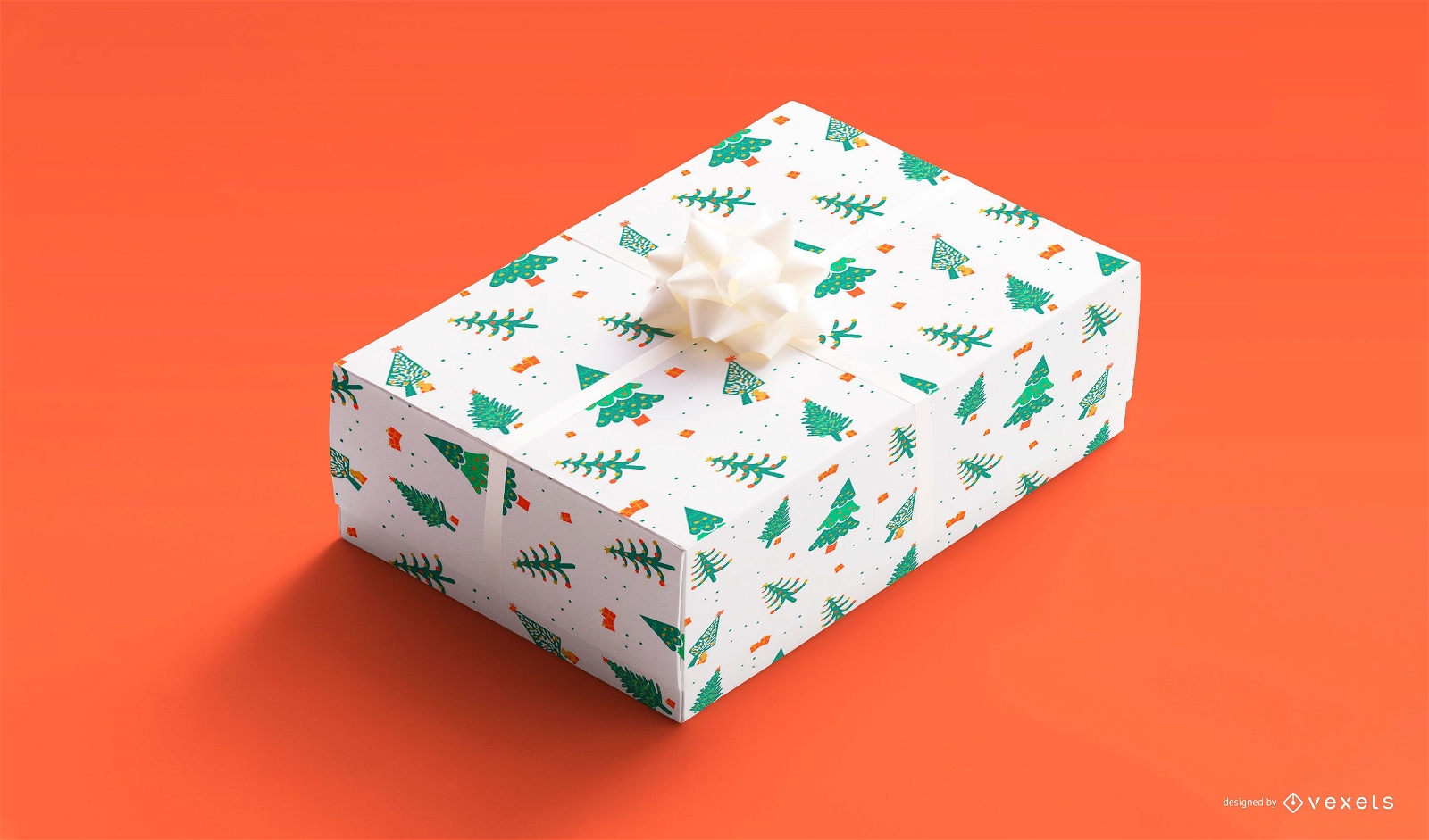 Maquete de caixa de presente para ?rvores de natal