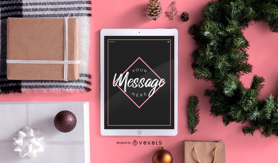 Christmas message mockup composition Christmas message mockup composition