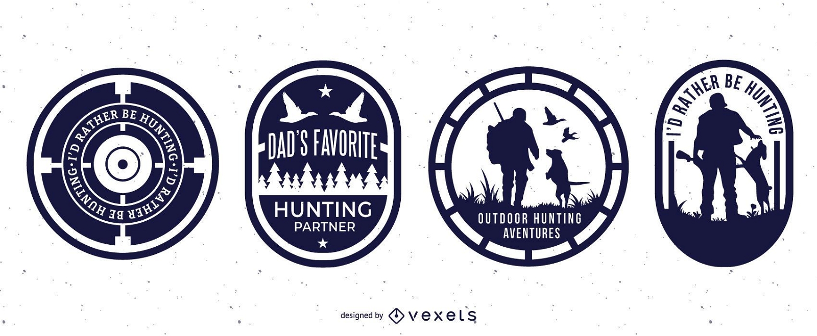 Conjunto de emblemas de caça