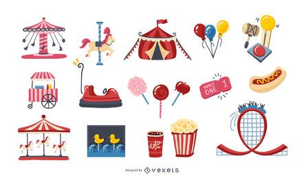Amusement Park Colorful Elements Pack Amusement Park Colorful Elements Pack