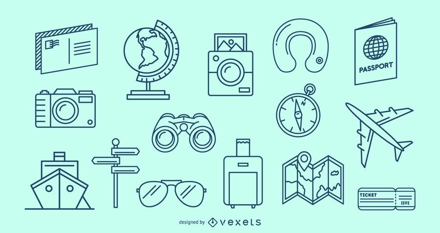 Travel Stroke Elements Set Travel Stroke Elements Set