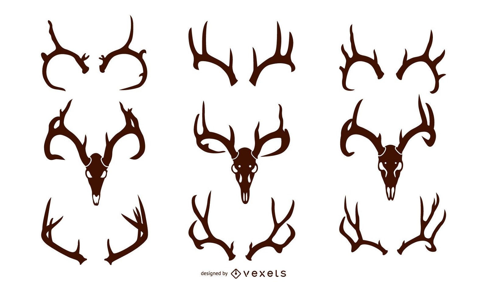 Whitetail Deer Antler Silhouette Pack