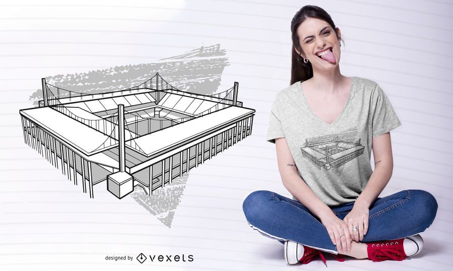 Design de t-shirt do estádio de Colônia Design de t-shirt do estádio de Colônia