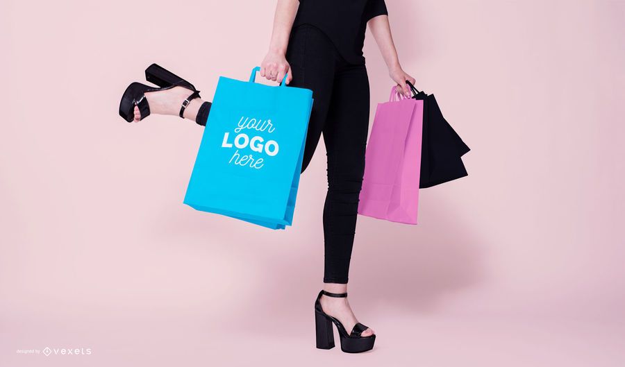 Mockup modelo de bolsas de compras psd Mockup modelo de bolsas de compras psd