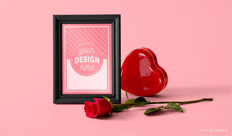 Valentines day picture frame mockup Valentines day picture frame mockup