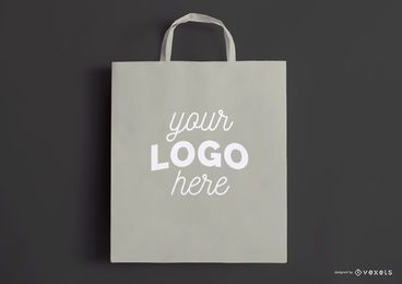 Shopping bag grey mockup template Shopping bag grey mockup template