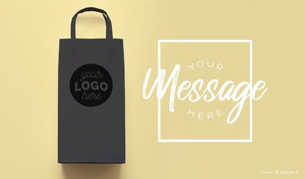 Shopping bag black mockup template Shopping bag black mockup template