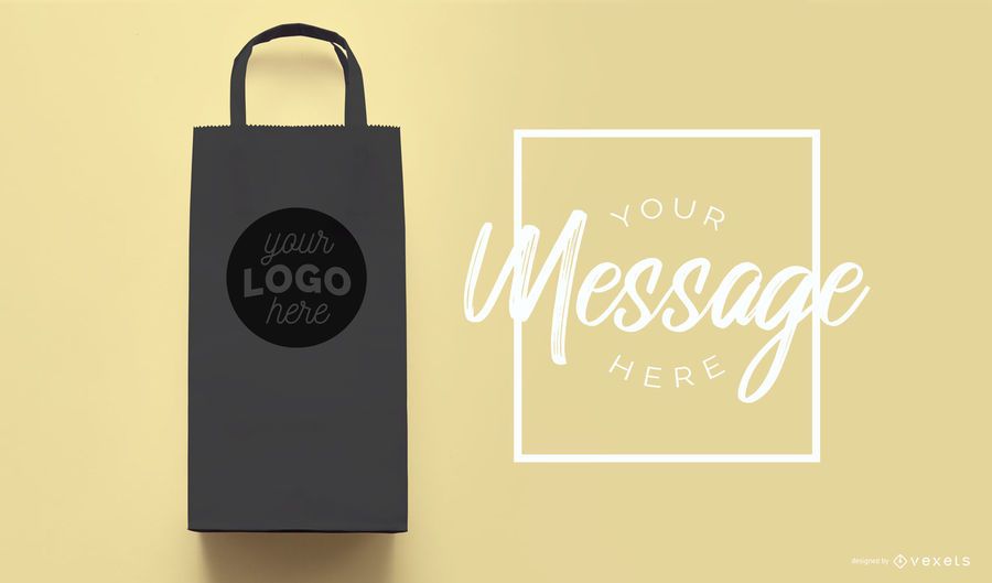 Download Shopping bag black mockup template - PSD download