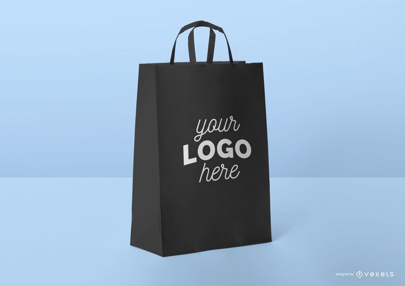 Shopping bag yellow mockup template Shopping bag yellow mockup template