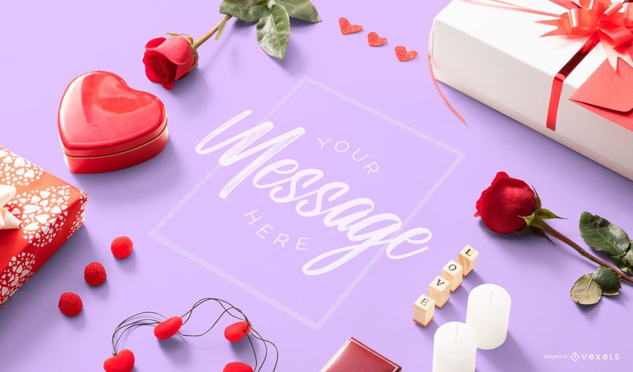 Valentines mockup composition Valentines mockup composition