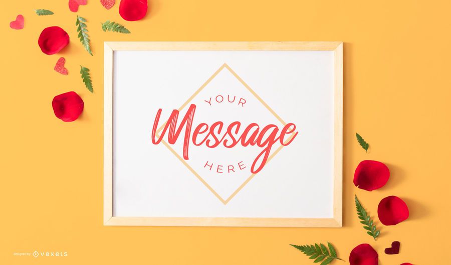 Valentines board message mockup Valentines board message mockup