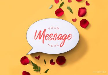 Valentines bubble message mockup Valentines bubble message mockup