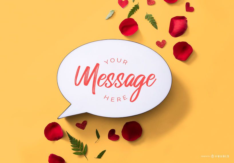 Valentines bubble message mockup Valentines bubble message mockup