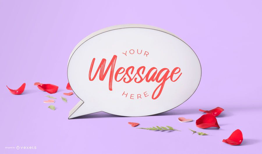 Valentines message bubble mockup Valentines message bubble mockup