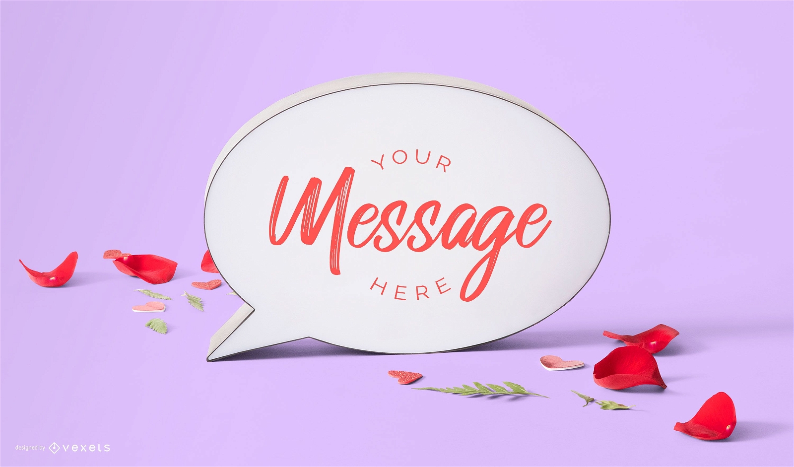 Valentines message bubble mockup