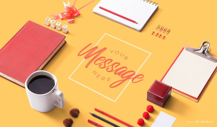 Valentines day mockup composition Valentines day mockup composition