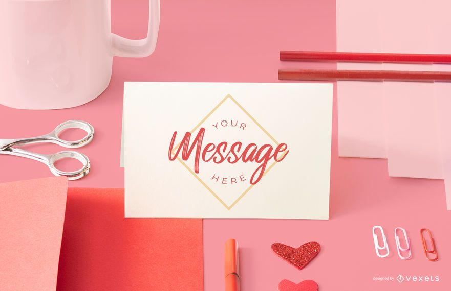 Valentines card mockup composition Valentines card mockup composition