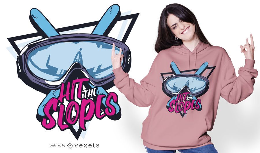 Hit the slopes citação t-shirt design Hit the slopes citação t-shirt design