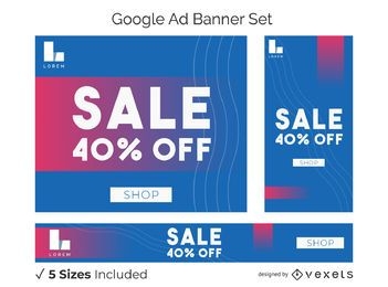 Sale bold ad banner set