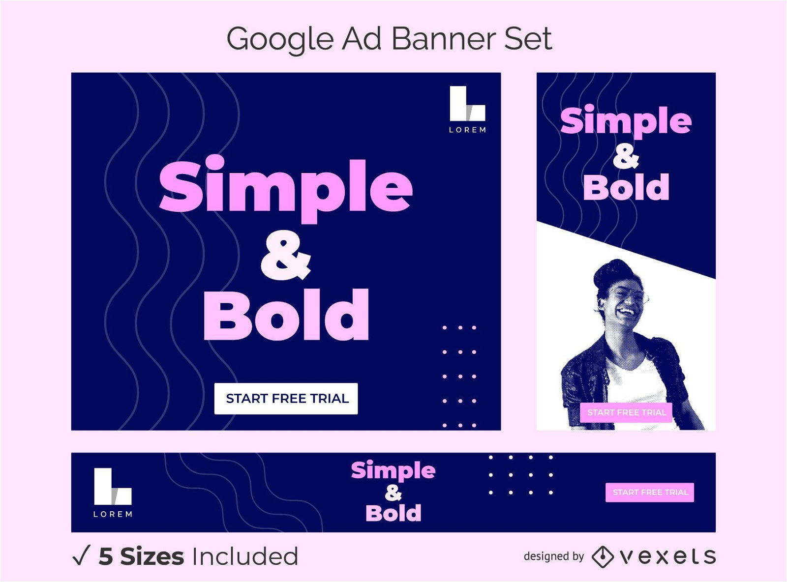 Simple and bold ad banner set