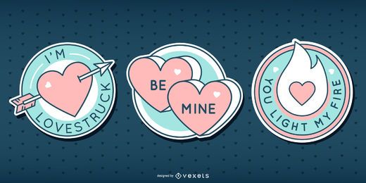 Lindo conjunto de insignias de San Valentín Lindo conjunto de insignias de San Valentín