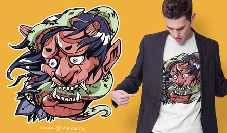 Diseño de camiseta serpiente demonio Diseño de camiseta serpiente demonio
