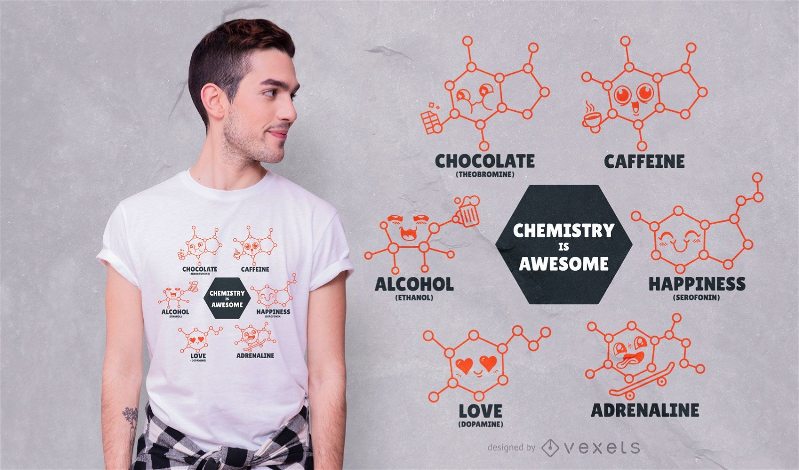 La química es un diseño de camiseta impresionante