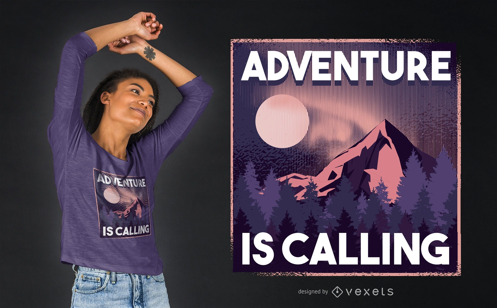 A aventura chama o design de camisetas