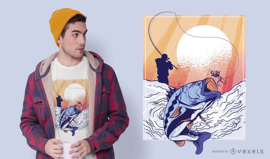 Fisherman t-shirt design Fisherman t-shirt design
