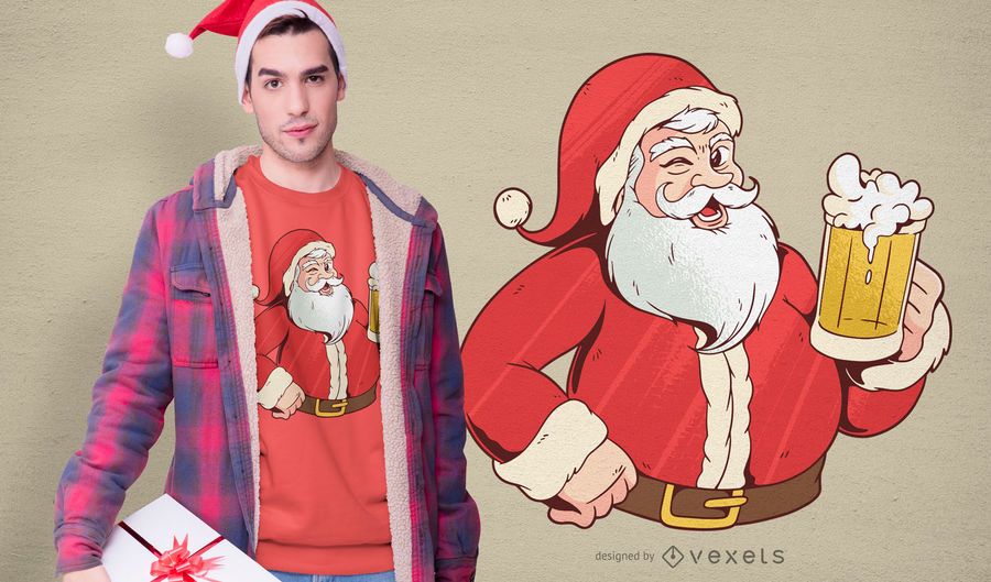 Santa Claus beer t-shirt design Santa Claus beer t-shirt design