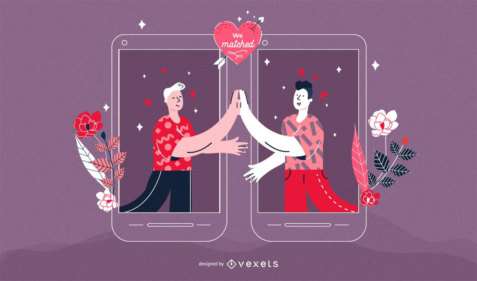 Passende Männerpaar Valentinstag Illustration