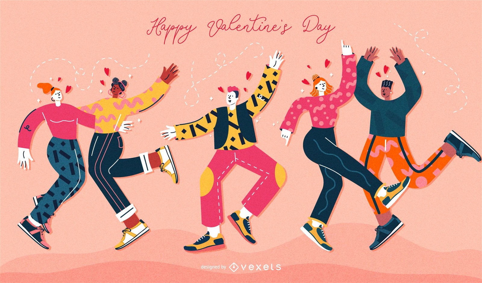 Valentinstag Menschen Illustration Set