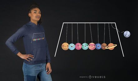 Planets playing t-shirt design Planets playing t-shirt design