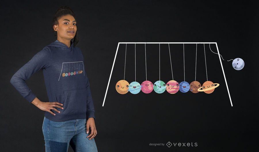 Planets playing t-shirt design Planets playing t-shirt design