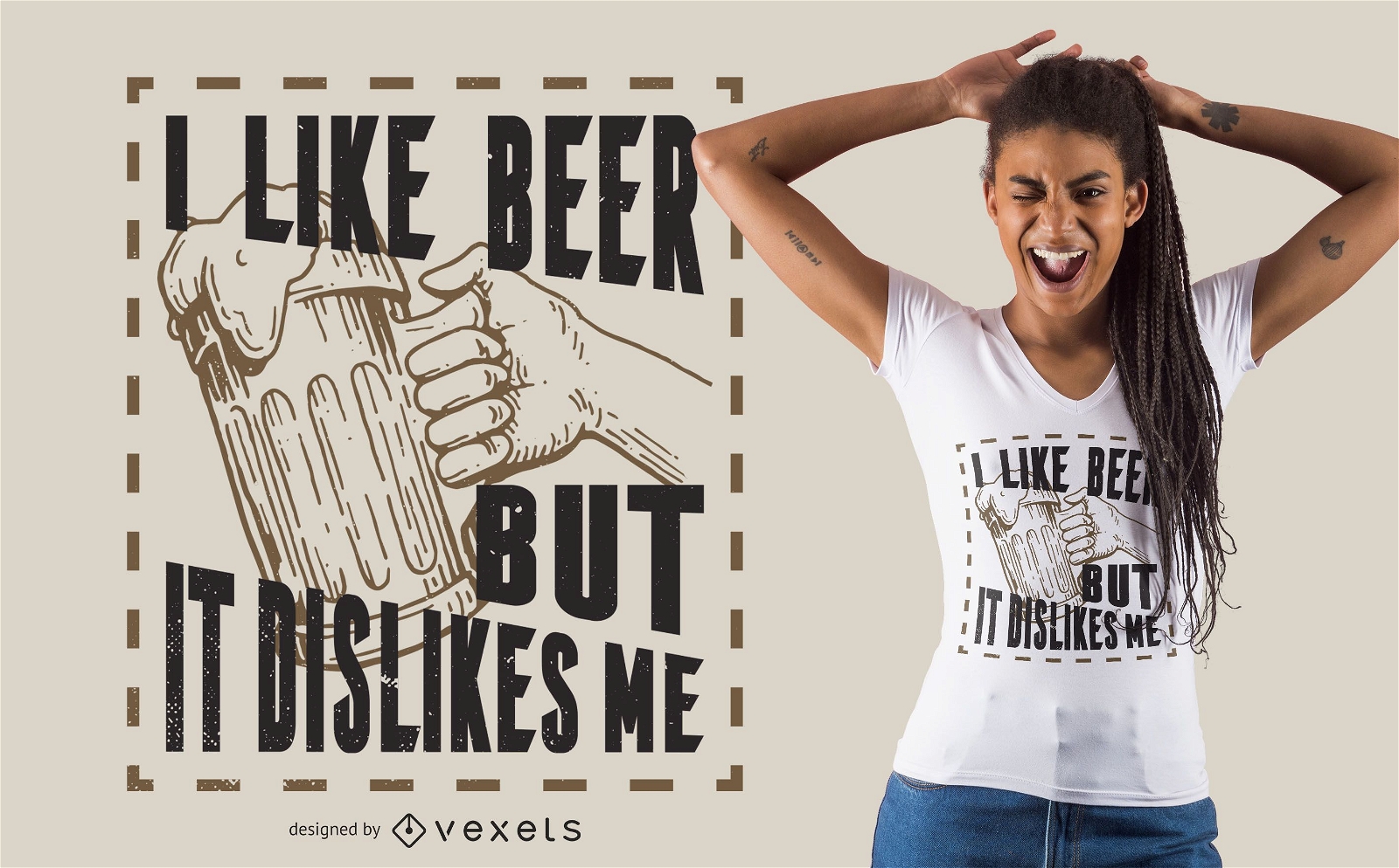 Eu gosto do design de camisetas de cerveja