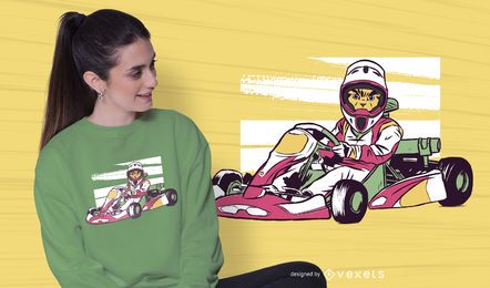 Diseño de camiseta de gato de carreras Diseño de camiseta de gato de carreras