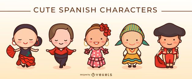Lindo conjunto de caracteres españoles