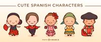 Cute Spanish Character Set Vector Download