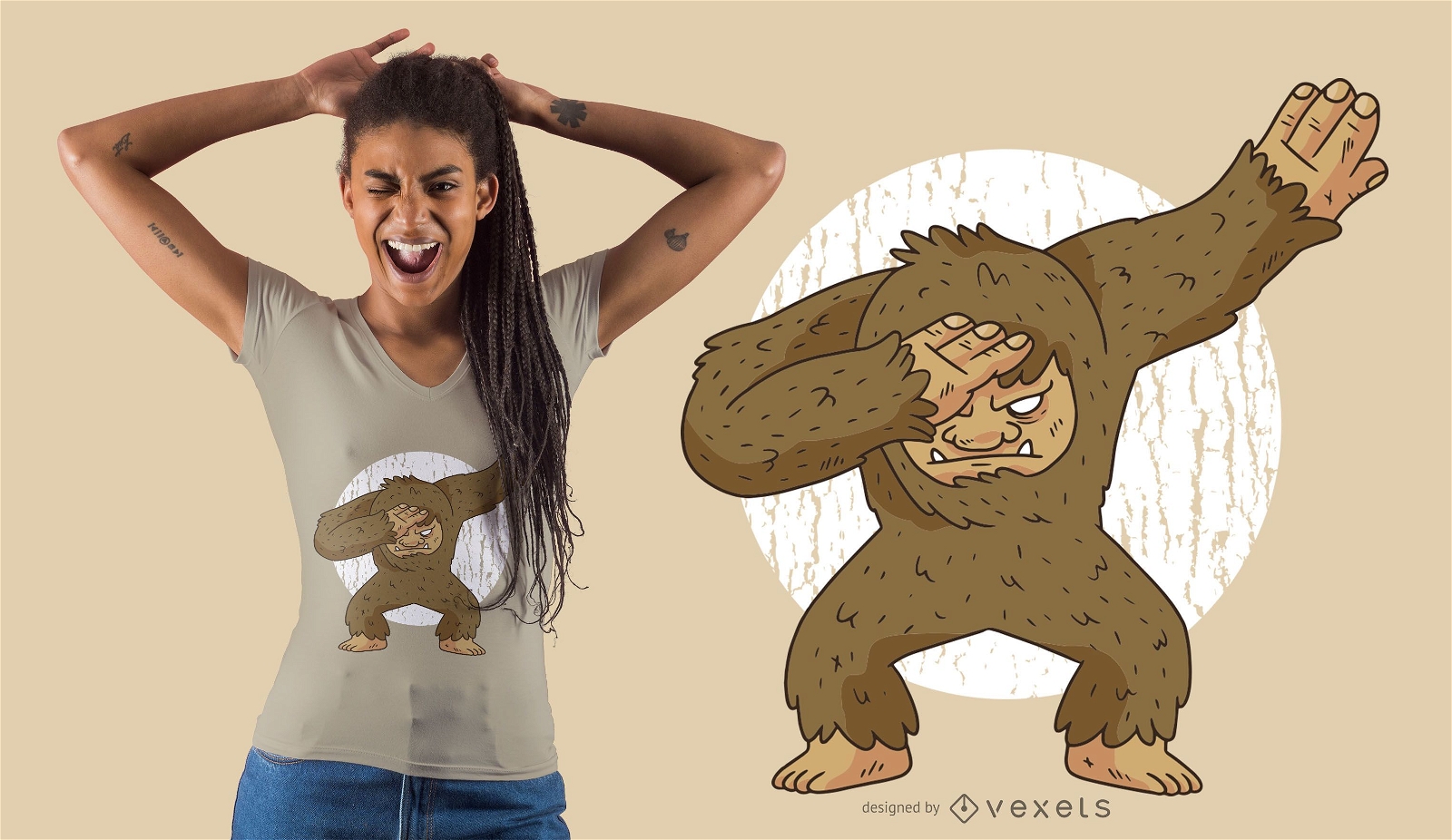 Bigfoot Dabbing T-shirt Design