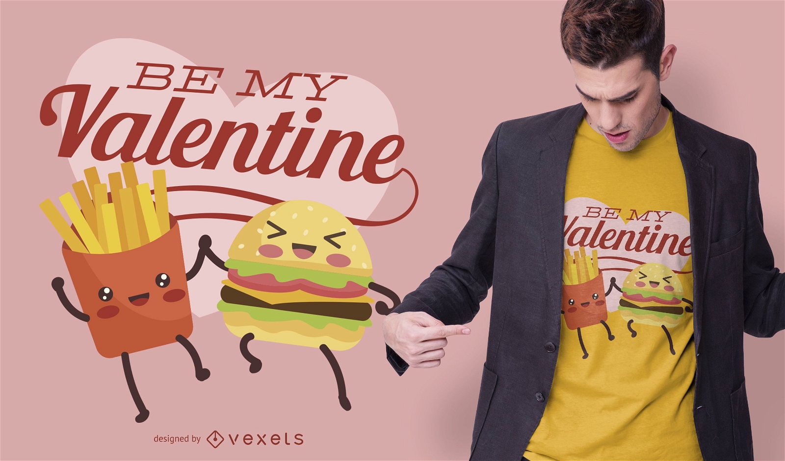 Seien Sie mein Valentinstag Essen T-Shirt Design
