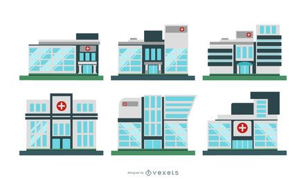 Hospital buildings set Hospital buildings set