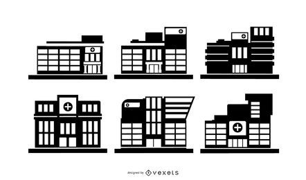Hospital Building Silhouette Pack Hospital Building Silhouette Pack
